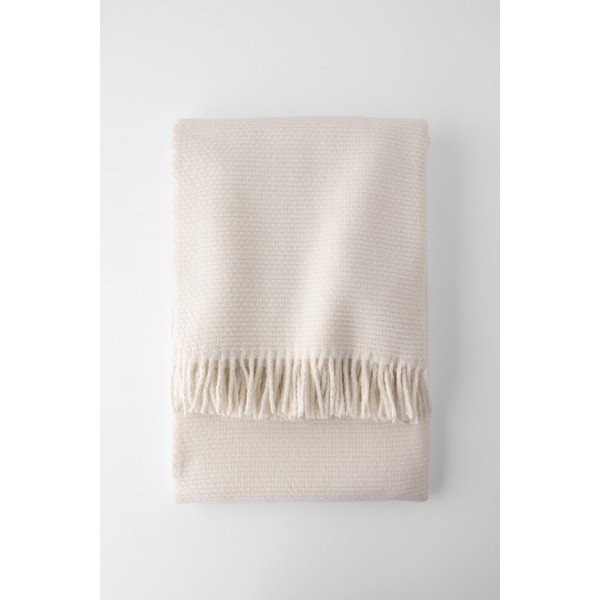 Krémovobiely pléd s podielom bavlny Euromant Zen, 140 x 180 cm