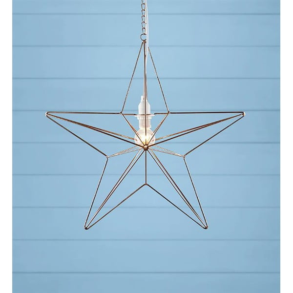 Závesná svietiaca dekorácia v medenej farbe Markslöjd Tjusa Star Copper, ø 42 cm
