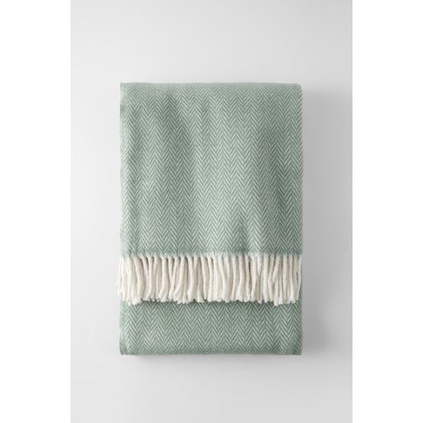 Svetlozelený pléd s podielom bavlny Euromant Skyline, 140 x 180 cm