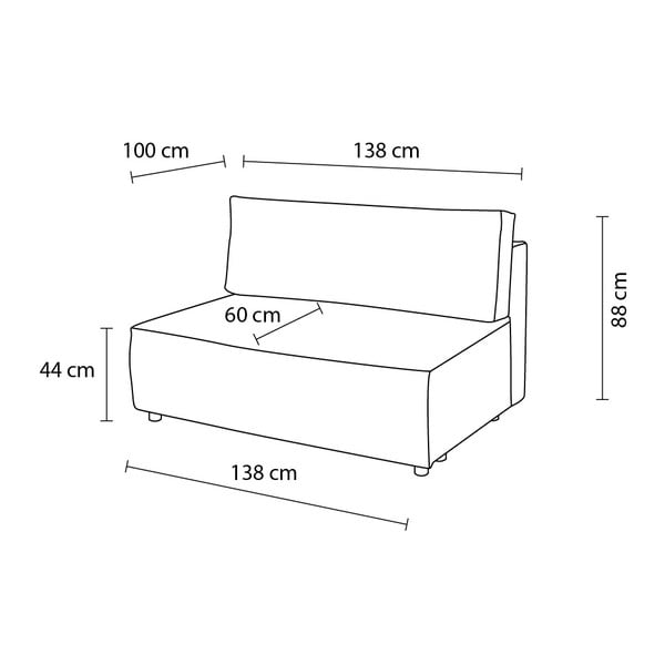 Zelený menčestrový modul pohovky (stredový diel) Nihad modular – Bobochic Paris-image-4