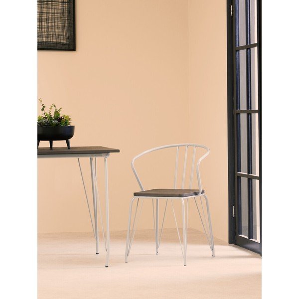 Sivá/v tmavo prírodnej farbe jedálenská stolička z brestového dreva District – Premier Housewares-image-1