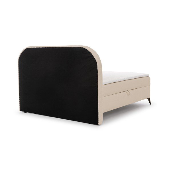 Béžová boxspring posteľ s úložným priestorom 180x200 cm Ornes – Ropez-image-4