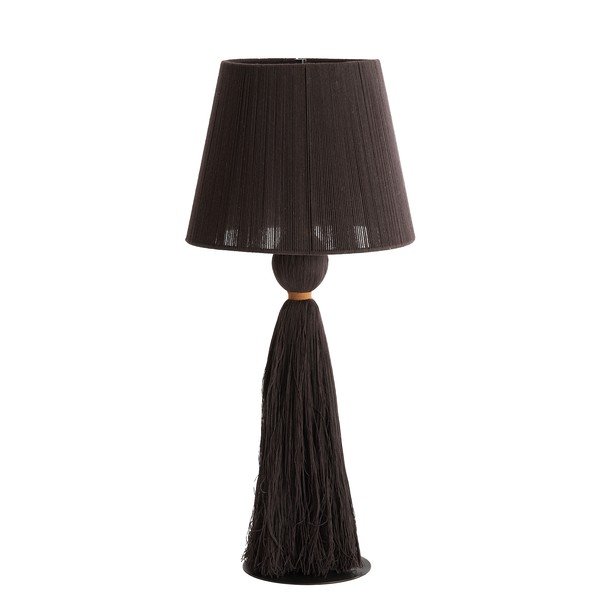 Tmavohnedá stolová lampa s textilným tienidlom (výška  58 cm) Espino – Light & Living