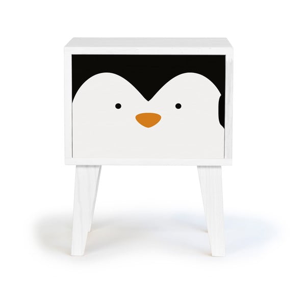Detský drevený nočný stolík Little Nice Things Penguin