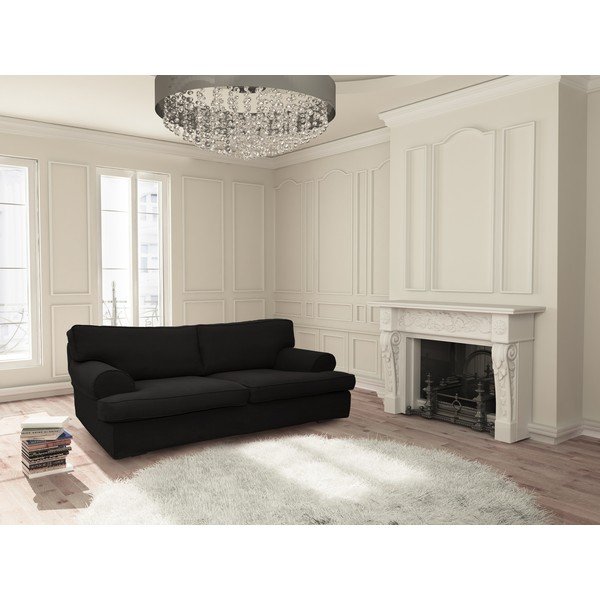 Čierna pohovka pre štyroch Rodier Merino-image-1