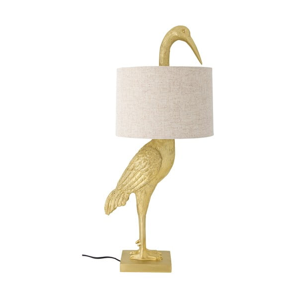 Stolová lampa v zlatej farbe s textilným tienidlom (výška 73 cm) Heron – Bloomingville