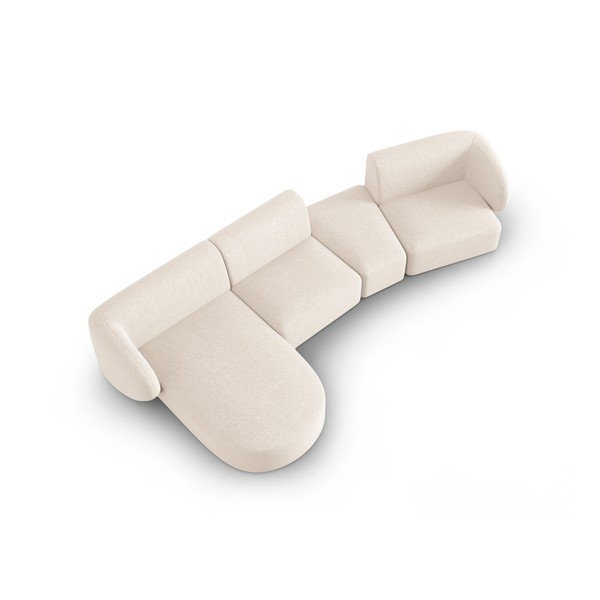 Béžová ženilková rohová pohovka (ľavý roh/s leňoškou) Paolo – Milo Casa-image-1