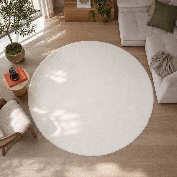 Biely koberec Universal Fox Liso, Ø 120 cm-image-4