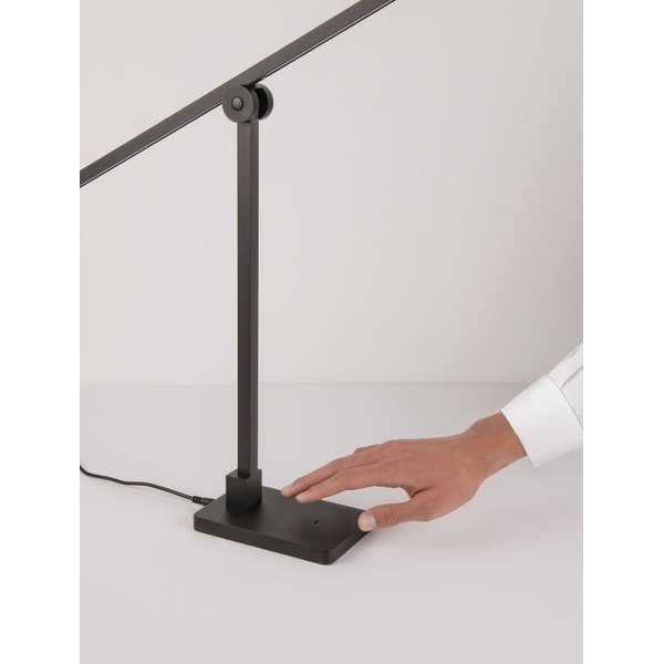 Matne čierna kovová LED stolová lampa s ohýbateľnou konštrukciou/so stmievačom (výška  47 cm) Tenso – Nova Luce-image-3