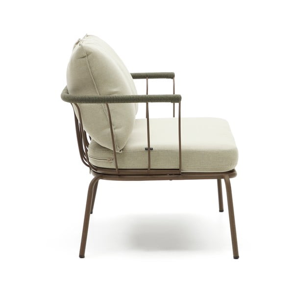 Svetlozelená/béžová záhradná pohovka Salguer - Kave Home-image-3