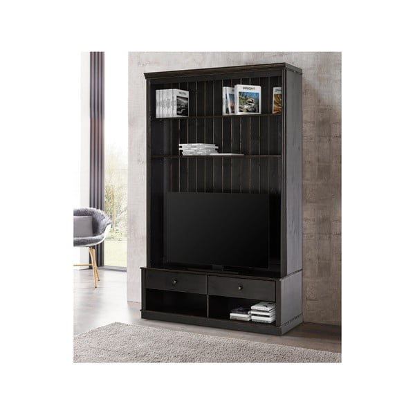 Hnedá TV zostava z borovicového dreva 140x223 cm Anita – Støraa-image-3