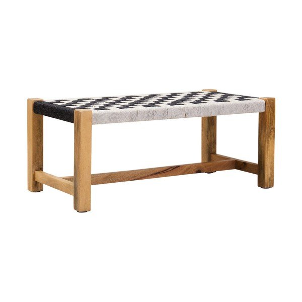 Čiern-obiela drevená lavica Satna – Premier Housewares