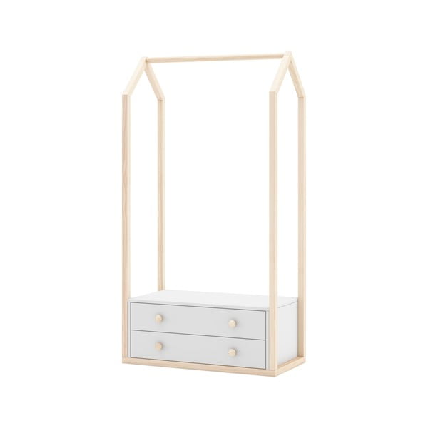 Biela otvorená detská šatníková skriňa 80x170 cm Esteban – Marckeric-image-4