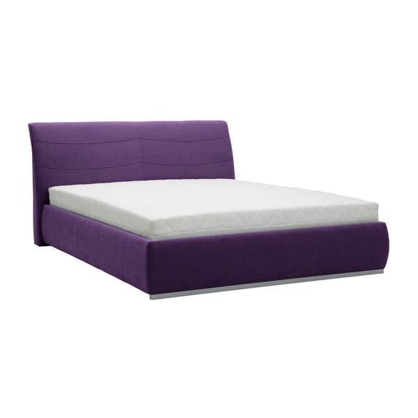 Fialová dvojlôžková posteľ Mazzini Beds Luna, 160 × 200 cm