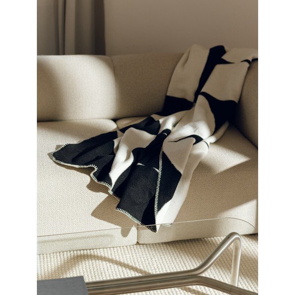 Čierna/krémovobiela deka 150x200 cm Tul – noo.ma-image-1