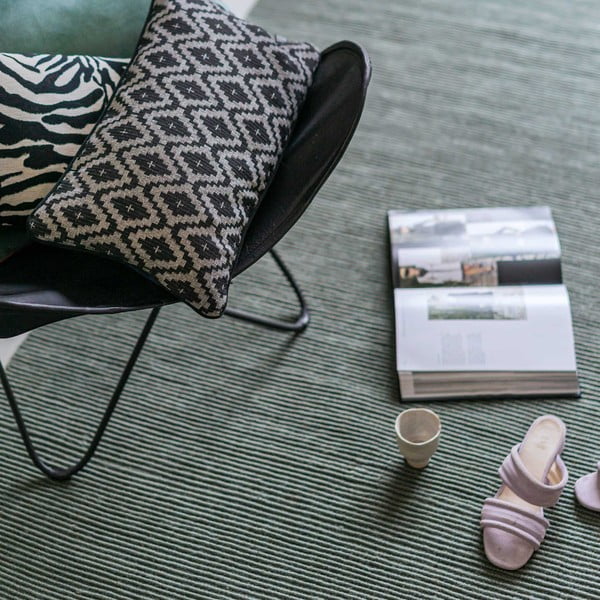 Tmavozelený jutový koberec behúň 75x245 cm Ribbon – Mette Ditmer Denmark-image-4