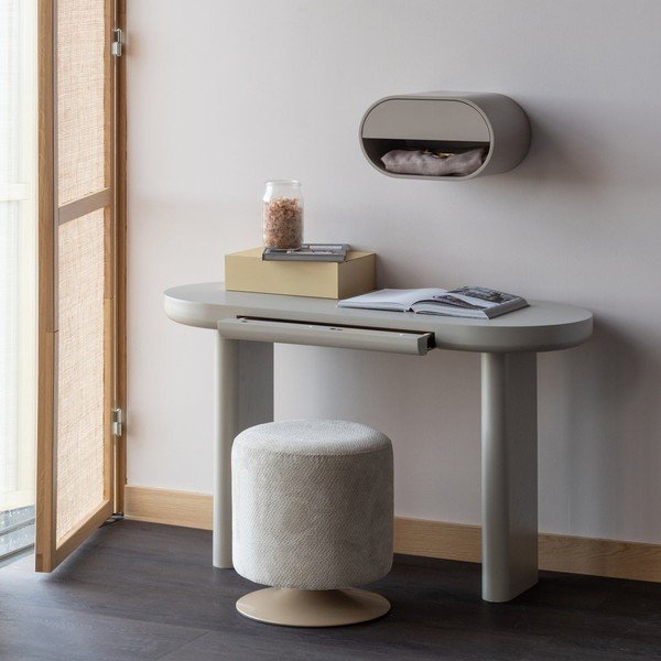 Béžový taburet z textílie buklé Islen – WOOOD-image-2