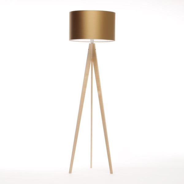 Zlatá stojacia lampa 4room Artist, breza, 150 cm