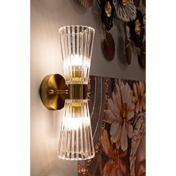 Sklenené nástenné svietidlo v zlatej farbe Prague – Mauro Ferretti-image-1