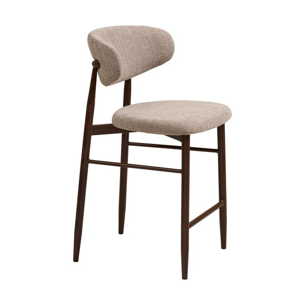 Béžová/tmavohnedá čalúnená barová stolička (výška sedadla 65 cm) Levanto – House Nordic-image-3