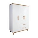 Biela detská šatníková skriňa v dekore duba 135x200 cm Finn – Roba