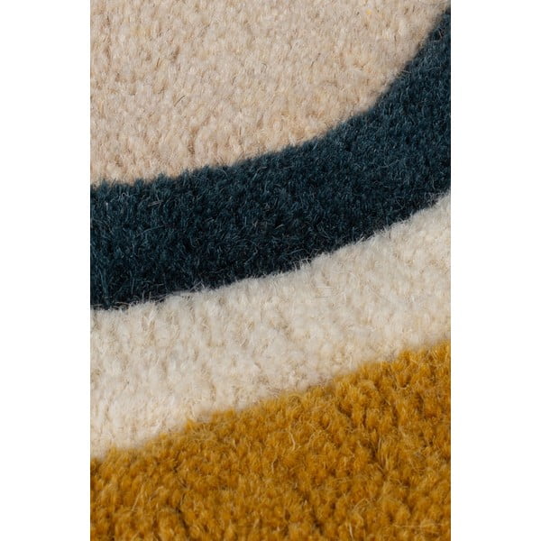 Krémový ručne tkaný vlnený koberec 160x230 cm Leo Scallop – Flair Rugs-image-2