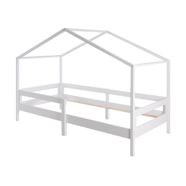 Biela domčeková detská posteľ 90x200 cm – Roba