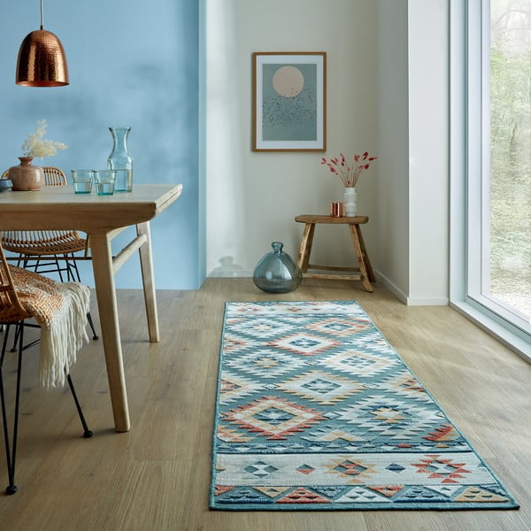 Modrý vonkajší behúň 80x230 cm Avery Blue – Flair Rugs-image-1