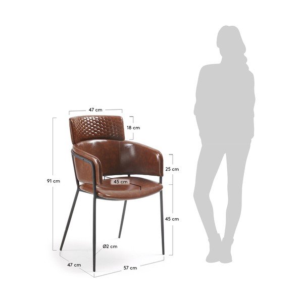 Sada 2 hnedých jedálenských stoličiek La Forma Rhett-image-1