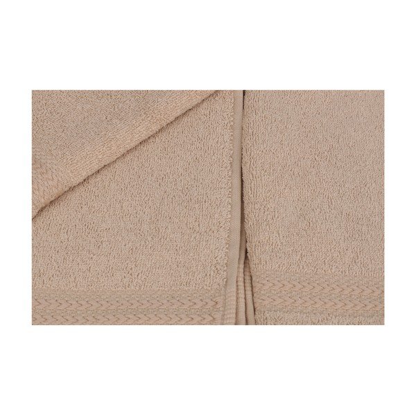 Sada 6 béžových uterákov do kúpeľni, 50 x 30 cm-image-4