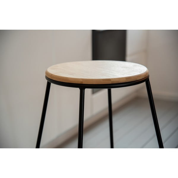 Barové stoličky v čierno-prírodnej farbe v súprave 2 ks (výška sedadla 70 cm) Loft – Wenko-image-3