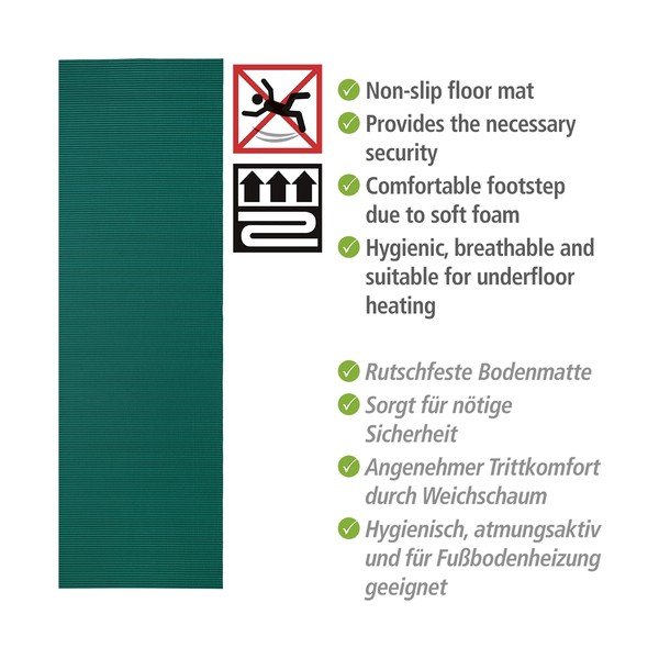 Tmavozelená plastová kúpeľňová predložka 65x200 cm Petrol - Wenko-image-4