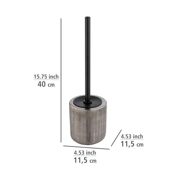 Keramická WC kefa v striebornej farbe Rivara – Wenko-image-2