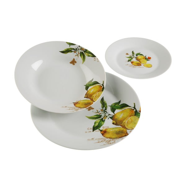 18-dielny set tanierov z porcelánu Versa Lemon