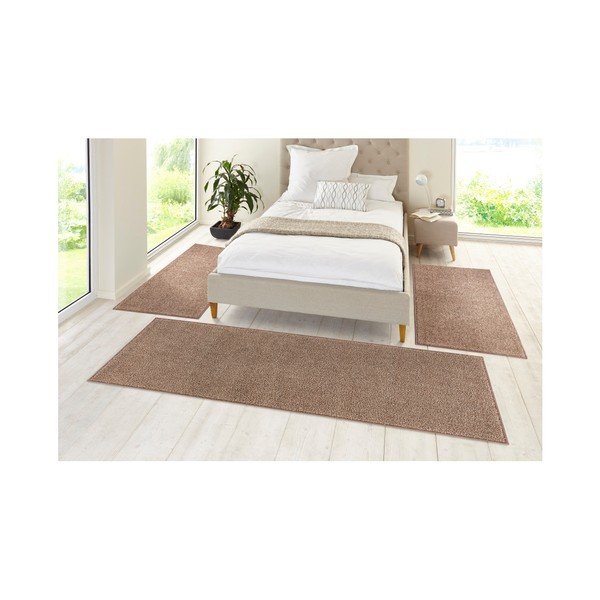 Súprava 3 hnedých behúňov Hanse Home Pure-image-1