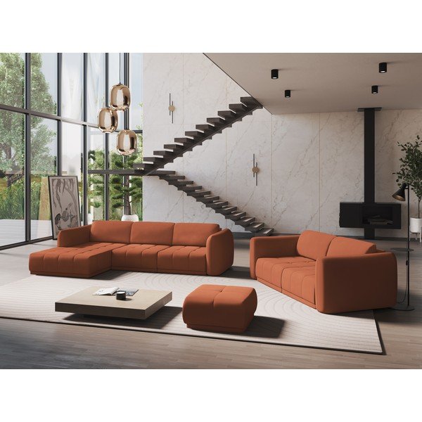 Oranžová rohová pohovka (ľavý roh) Hoku – Makamii-image-1