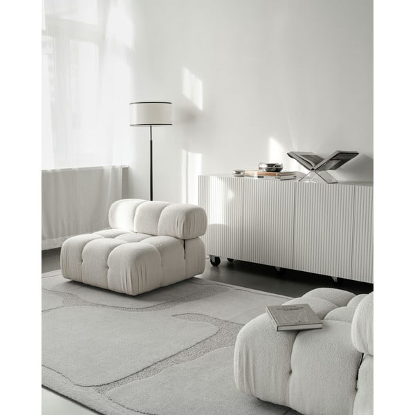 Svetlosivý vlnený koberec 133x190 cm Morphic Organica – Agnella-image-1