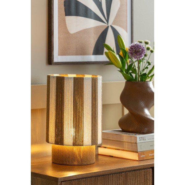 Biela/v prírodnej farbe povrazová stolová lampa (výška  35 cm) Vienna Stripes – Leitmotiv-image-1