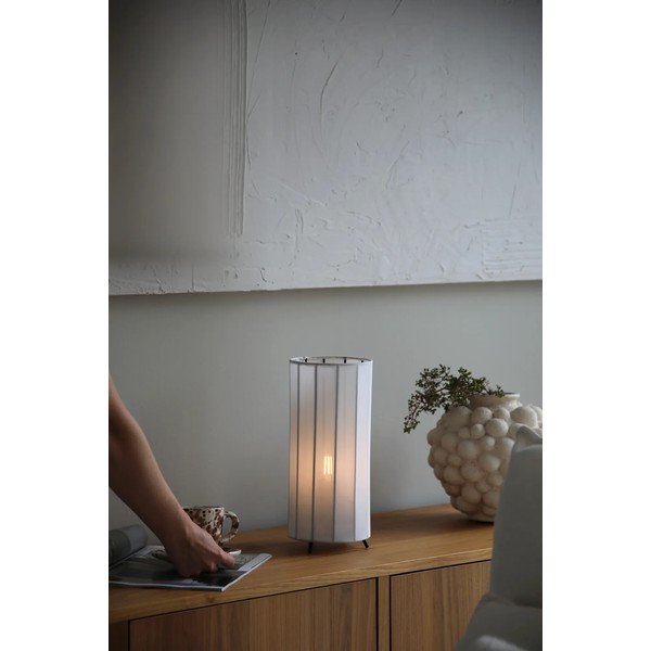 Čierno-biela stolová lampa s textilným tienidlom (výška 31,5 cm) Hikari – Markslöjd-image-1