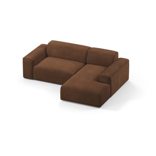 Hnedá menčestrová rohová pohovka Marie Claire Home Karen, 250 cm, pravý roh-image-3