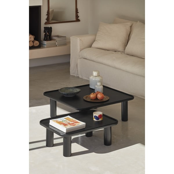 Súprava 2 čiernych odkladacích stolíkov Teulat Nest-image-2