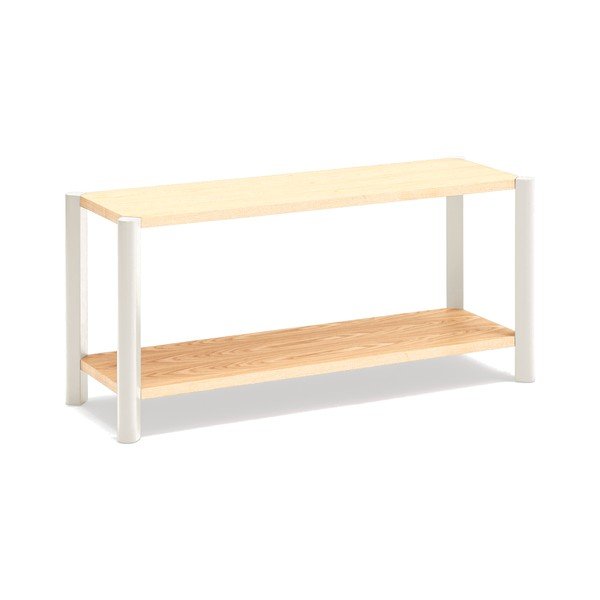 Krémový/v svetlo prírodnej farbe regál v dekore duba 126x59x43 cm Bona – Teulat-image-2