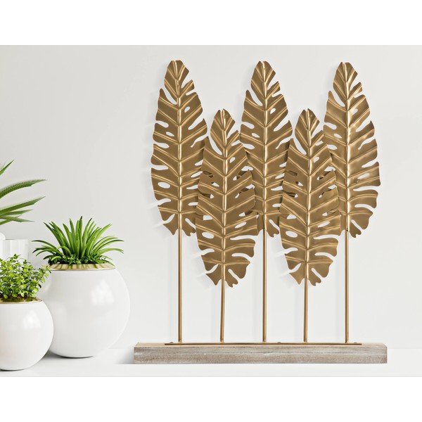 Dekoratívna soška v zlatej farbe Mauro Ferretti Long Leaf-image-1