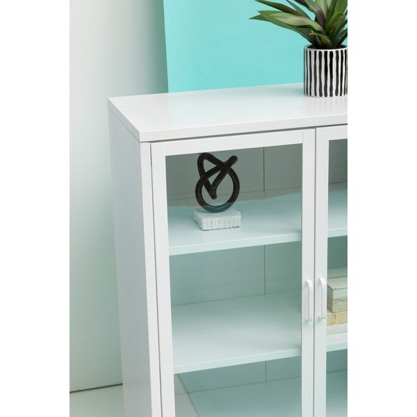 Biela oceľová vitrína 80x102x40 cm Acier – Premier Housewares-image-2
