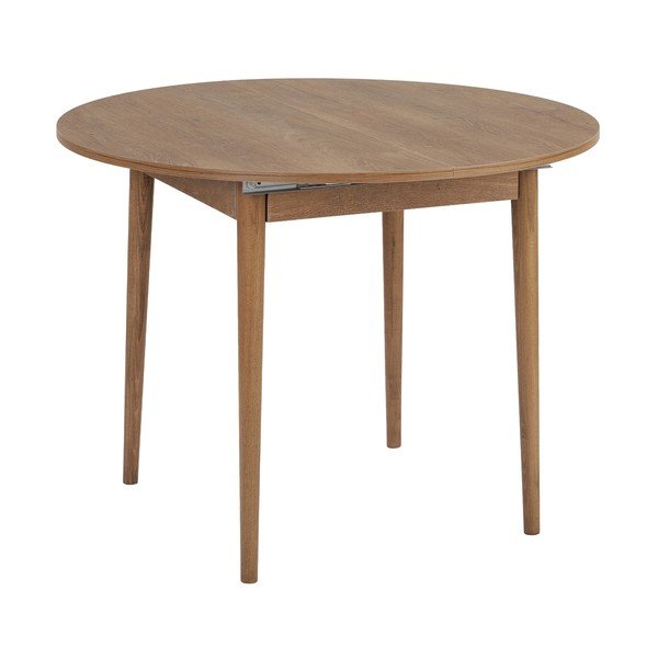 Okrúhly rozkladací jedálenský stôl s prídavnou doskou v dekore duba ø 100 cm Viona – Kalune Design