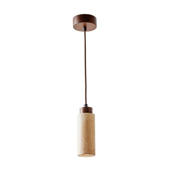 Béžové závesné svietidlo s kamenným tienidlom ø 6,5 cm Selma – Opviq lights