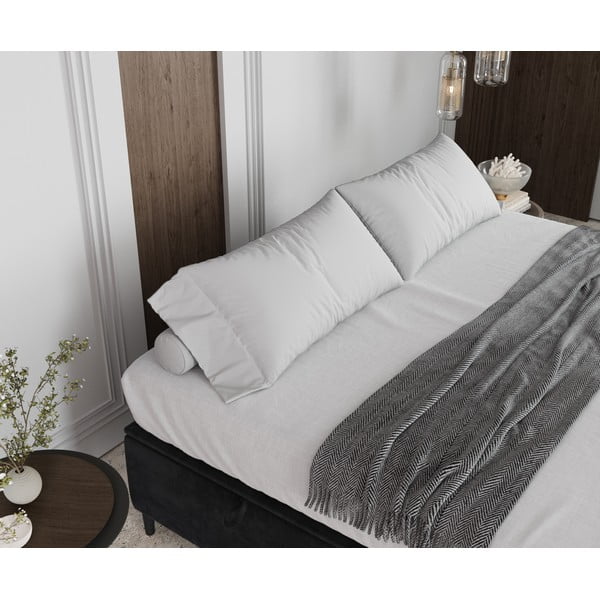 Antracitovosivá čalúnená dvojlôžková posteľ s úložným priestorom 140x200 cm Tate – Maison de Rêve-image-4