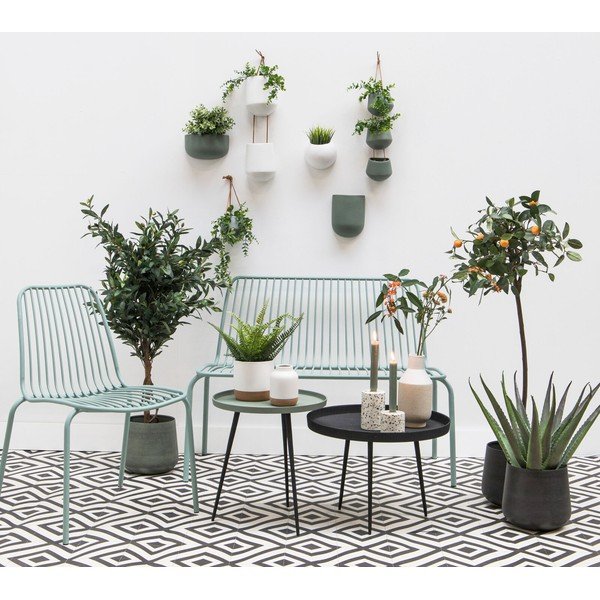 Matne biely nástenný keramický kvetináč PT LIVING Oval-image-1