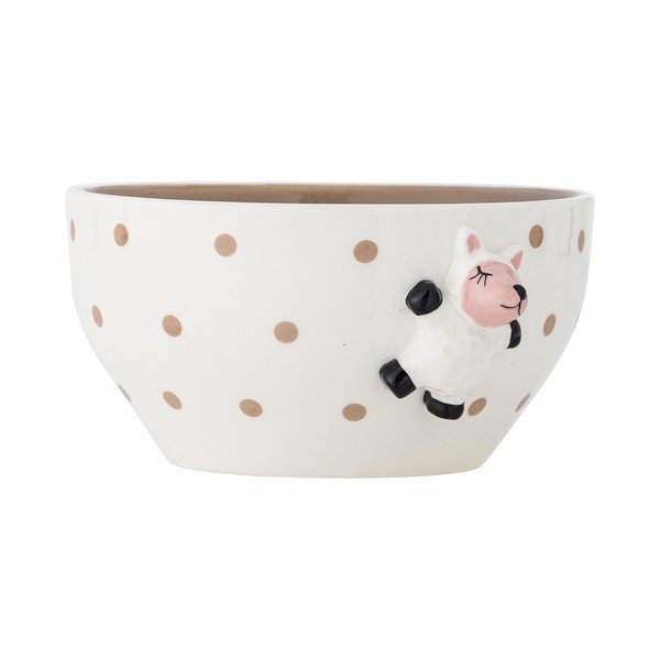 Biela/hnedá kameninová detská miska ø 14 cm Dolly – Bloomingville Mini-image-2