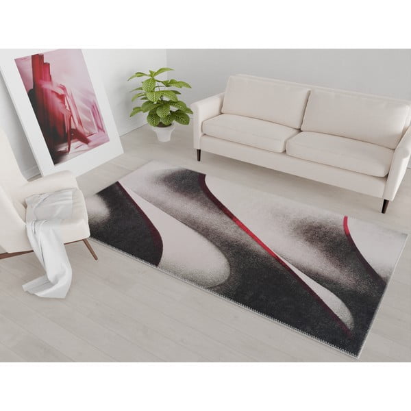 Bielo-čierny prateľný koberec 180x120 cm - Vitaus-image-1